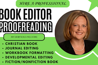 proofread, edit, format journal, workbook, fiction, nonfiction christian book