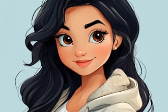 create cartoon disney style pet portrait
