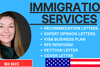 write expert opinion or recommendation letter for USA immigration