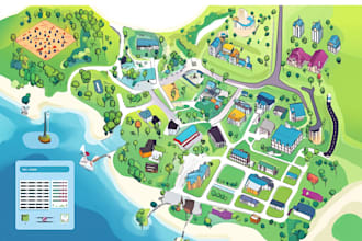 draw beautiful map in vector illustration
