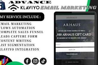 setup klaviyo email marketing for shopify, complete sales funnel