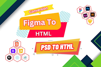 convert figma to html, psd to html using react tailwind CSS