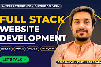do full stack website development as mern stack react next js developer