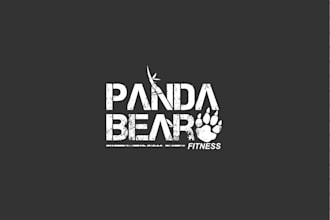 design unique panda bear fitness logo