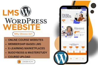 build a wordpress lms website with learndash, tutor lms, masterstudy buddyboss