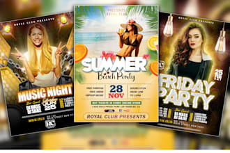 design event, club, church dj, party poster or flyers
