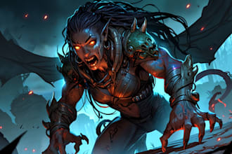 design fantasy, sci fi and horror book cover or illustration