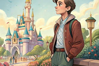 draw a portrait in semi realism disney cartoon style