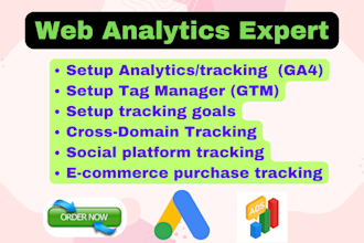 setup google analytics 4, ga4 ecommerce tracking, ads conversion tracking by GTM