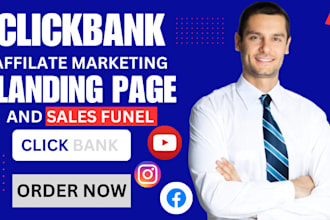 build clickbank affiliate marketing sales funnel or landing page