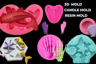 design custom chocolate silicone mold, candy, 3d mold design soap stl and more