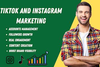 grow and promote instagram and tiktok organically as a marketing manager
