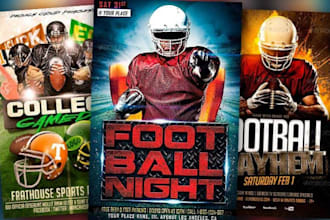 design flyer for sports basketball football fitness gym event flyer or poster