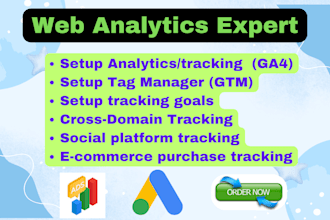 setup google analytics 4, ga4 ecommerce tracking, ads conversion tracking by GTM