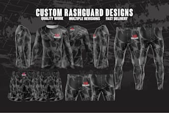 design MMA rash guard jersey and shorts for sublimation