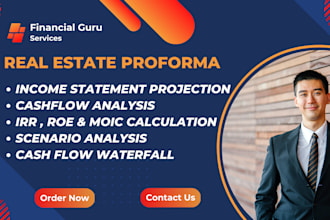 underwrite custom real estate financial proforma or financial model