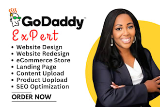 design godaddy website, godaddy website redesign, godaddy ecommerce, wordpress