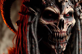 design illustrate a horror and fantasy horror character