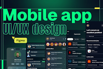 do mobile app UI UX design, wireframe, prototype in figma
