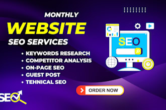 provide monthly seo services with keyword research to off page