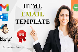 develop a professional HTML email template or newsletter within 6 hours