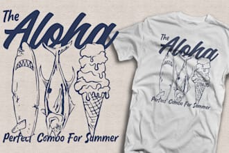 draw vintage retro illustration and t shirt design