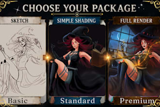 draw dnd character art , your oc and bg3 characters