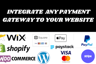 integrate any payment gateway on your wix website