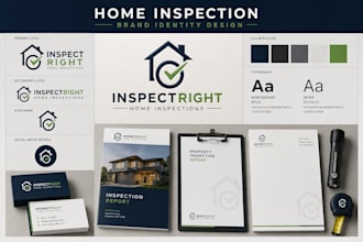 professional home inspection logo and brand identity design