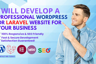 develop a responsive wordpress or laravel website for your business