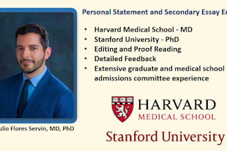 polish your med school essays by harvard MD, phd