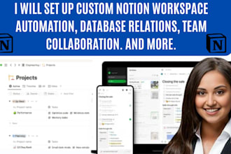 set up custom notion workspace automation database relations team collaboration