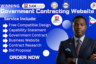 design wining government contract website for sam gov bids proposal, cage code