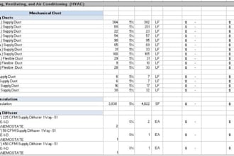 detailed hvac takeoff and cost estimation on planswift