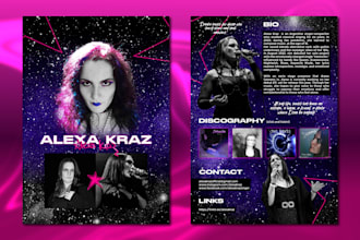 design your professional epk, press kit, social media kit