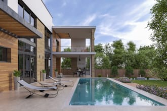 3d landscape design, backyard pool,garden, 3d apartment interior,patio rendering