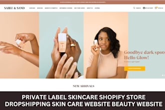 do private label skincare shopify store dropshipping skincare website skin care