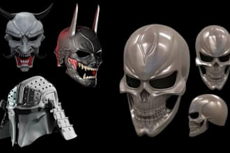 sculpt3d mask, 3d helmet power ranger cosplay oni mask stl for 3d printing