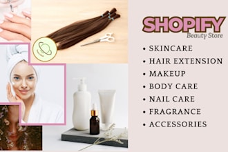 build shopify beauty store, hair extension store
