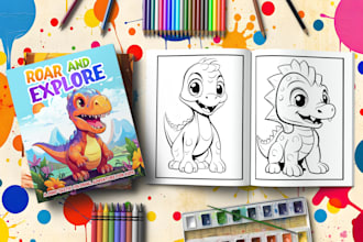 custom kids coloring book covers and  pages  KDP ready