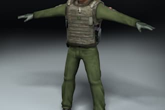 detailed game character, fix uv map,3d modular, game asset, texture, rig for ue5