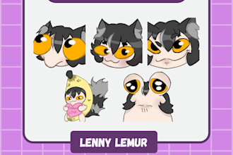 draw chibi emotes or sub badges for twitch, discord, kick, youtube