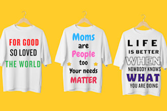 do trendy typography t shirt design and logo design