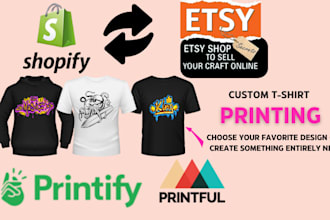 do print on demand for shopify store printful and printify etsy product listing