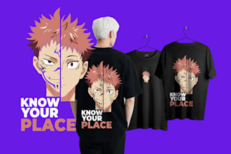 do anime tshirt design for print on demand