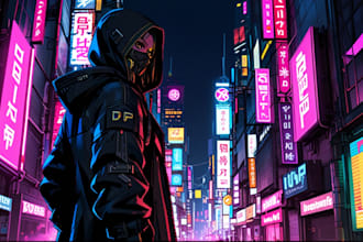 create cyberpunk nft crypto art for you