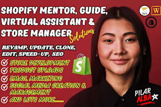 design edit shopify ecommerce store marketing manager fix shopify va pod seo ads