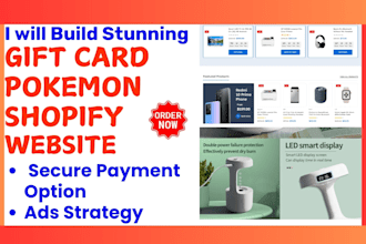 design customized gift card pokemon shopify website digital gift cards