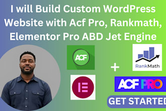 build custom wordpress website with acf pro rankmath elementor pro jetengine acf