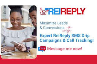 create and manage reireply SMS drip campaigns, call tracking, lead conversions